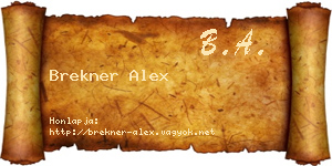 Brekner Alex névjegykártya